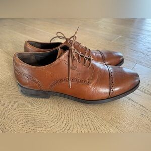 Cole Haan Mens Jefferson Grand Oxford Size 11 M Cognac Tan Cap Toe Dress Shoe